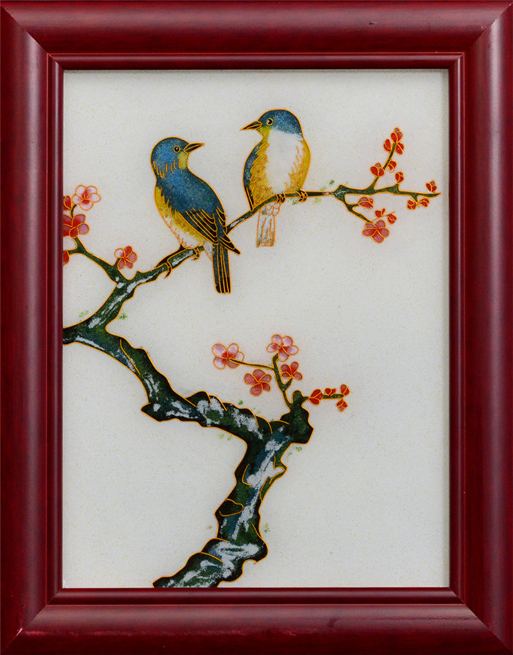 掐絲琺瑯工藝畫花鳥(niǎo)系列